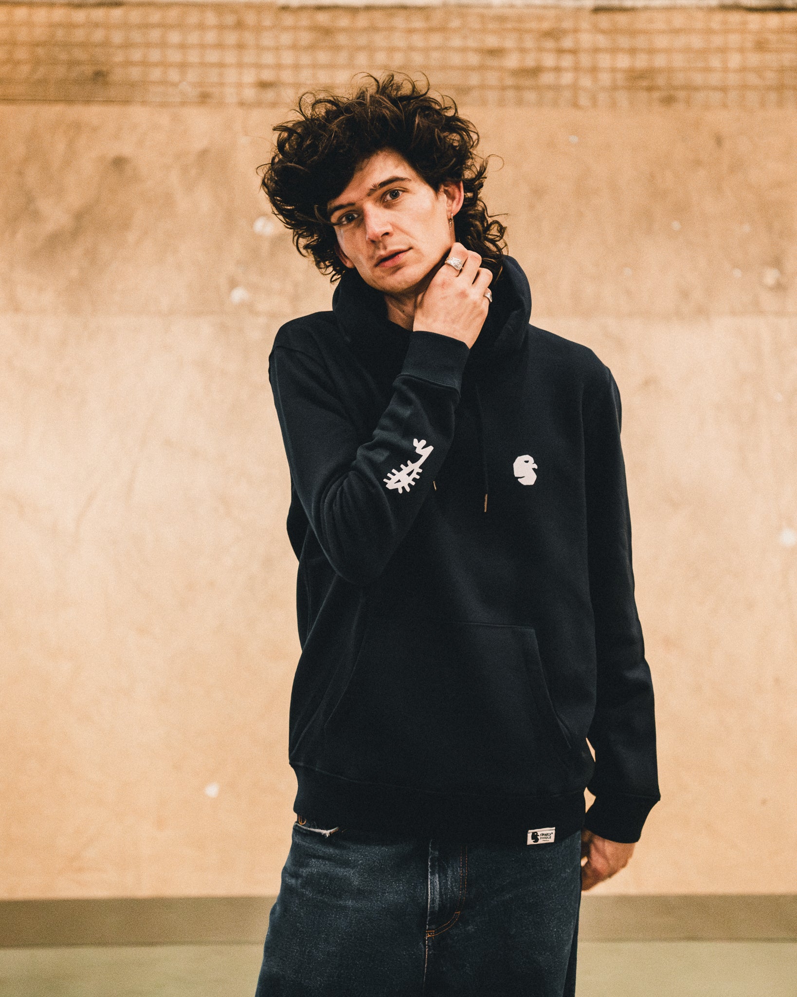 Navy Blue White Eye Hood