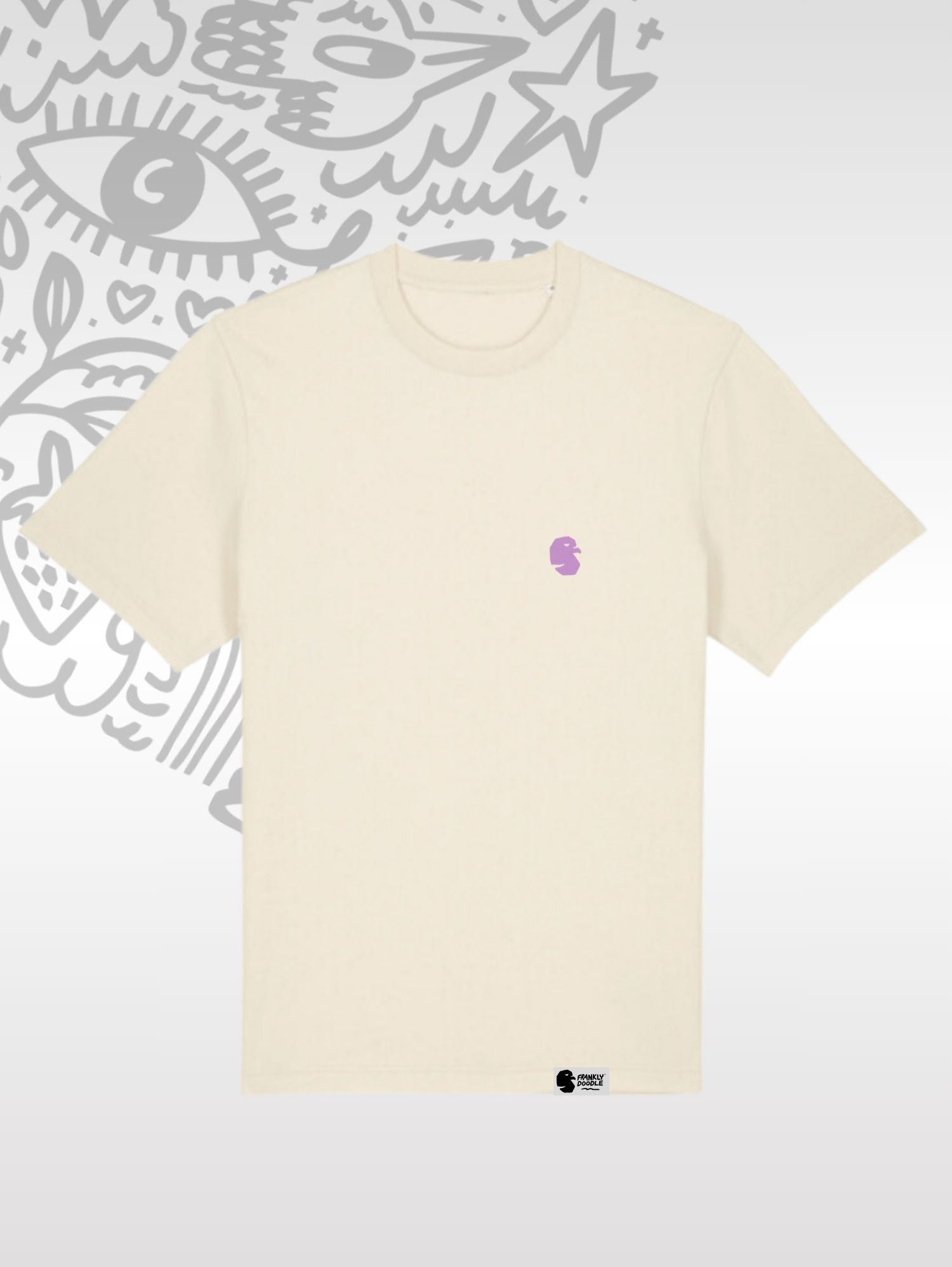 Tee Natural Sand Purple Doodle