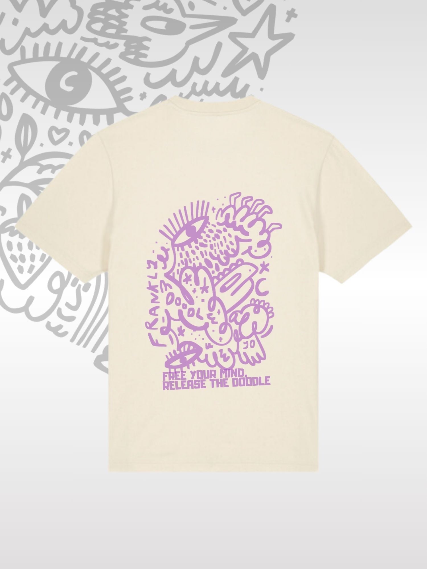 Tee Natural Sand Purple Doodle